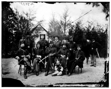 District of Columbia. Gen. William Gamble and staff at Camp Stoneman, the cavalry depot at Giesborough Point LOC cwpb.04257