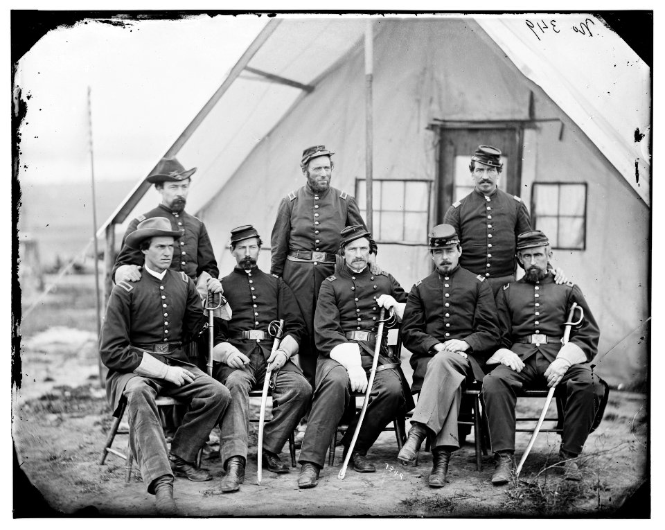 District of Columbia. Maj. H. W. Sawyer and staff at Camp Stoneman LOC cwpb.03762