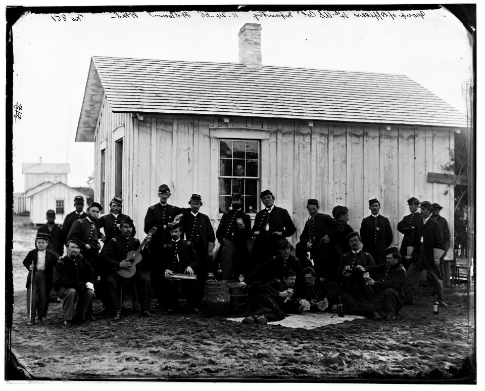 District of Columbia. White officers of 4th U.S. Colored Infantry at leisure, Fort Slocum LOC cwpb.04270
