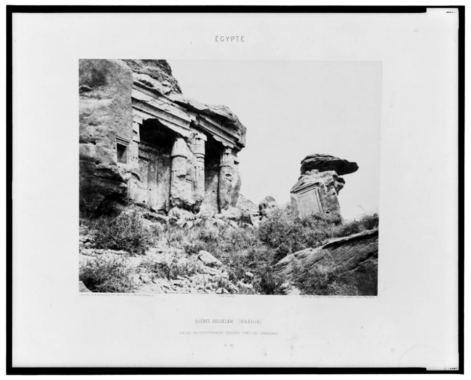 Djébel-Selséleh (Silsilis) - stèles architecturales taillées dans les carrières - Félix Teynard. LCCN2001695321