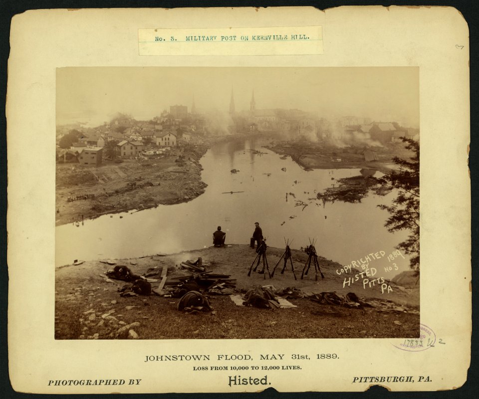 17537u Military post on Kernville Hill, Johnstown Flood, May 31st, 1889