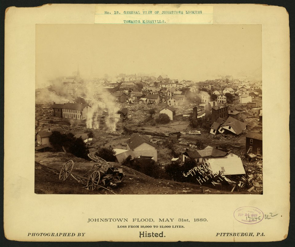 17549u Johnstown Flood, May 31st, 1889. No. 15, General view of Johnstown
