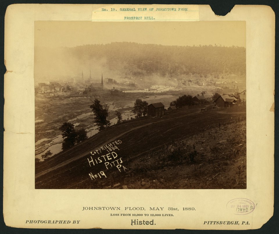 17553u General view of Johnstown from Prospect Hill, Johnstown Flood