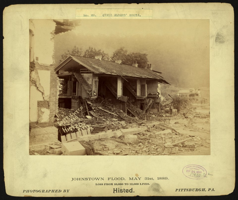 17554u Cyrus Elders' house, Johnstown Flood, May 31st, 1889