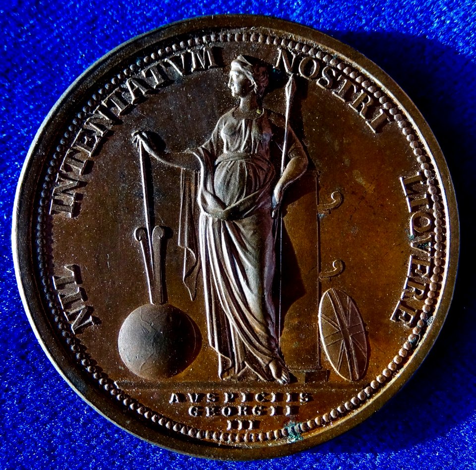 1783 Royal Society of London Medal ND by Lewis Pingo in James Cook's Memory, reverse