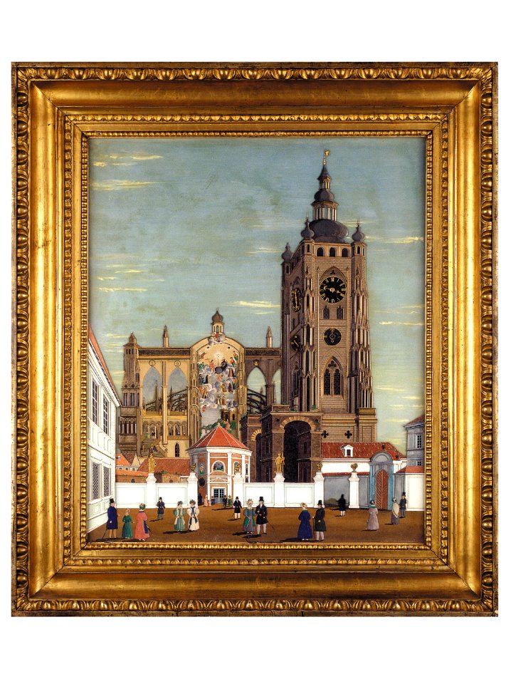 18. Ernest Kotzaurek, Hodiny s obrazem Chrámu sv. Víta, 1828, Uměleckoprůmyslové muzeum v Praze
