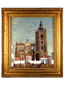 18. Ernest Kotzaurek, Hodiny s obrazem Chrámu sv. Víta, 1828, Uměleckoprůmyslové muzeum v Praze
