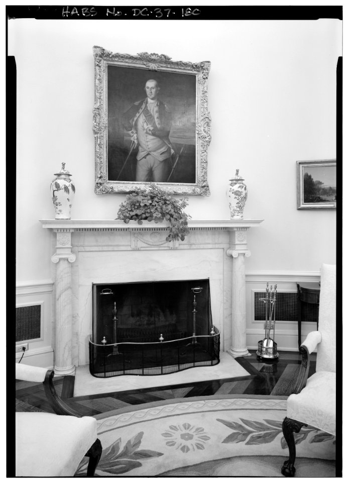 180 oval office view of fireplace