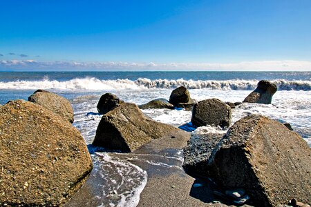 Beach rock marine photo