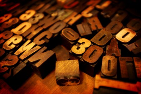 Design brown letter brown numbers