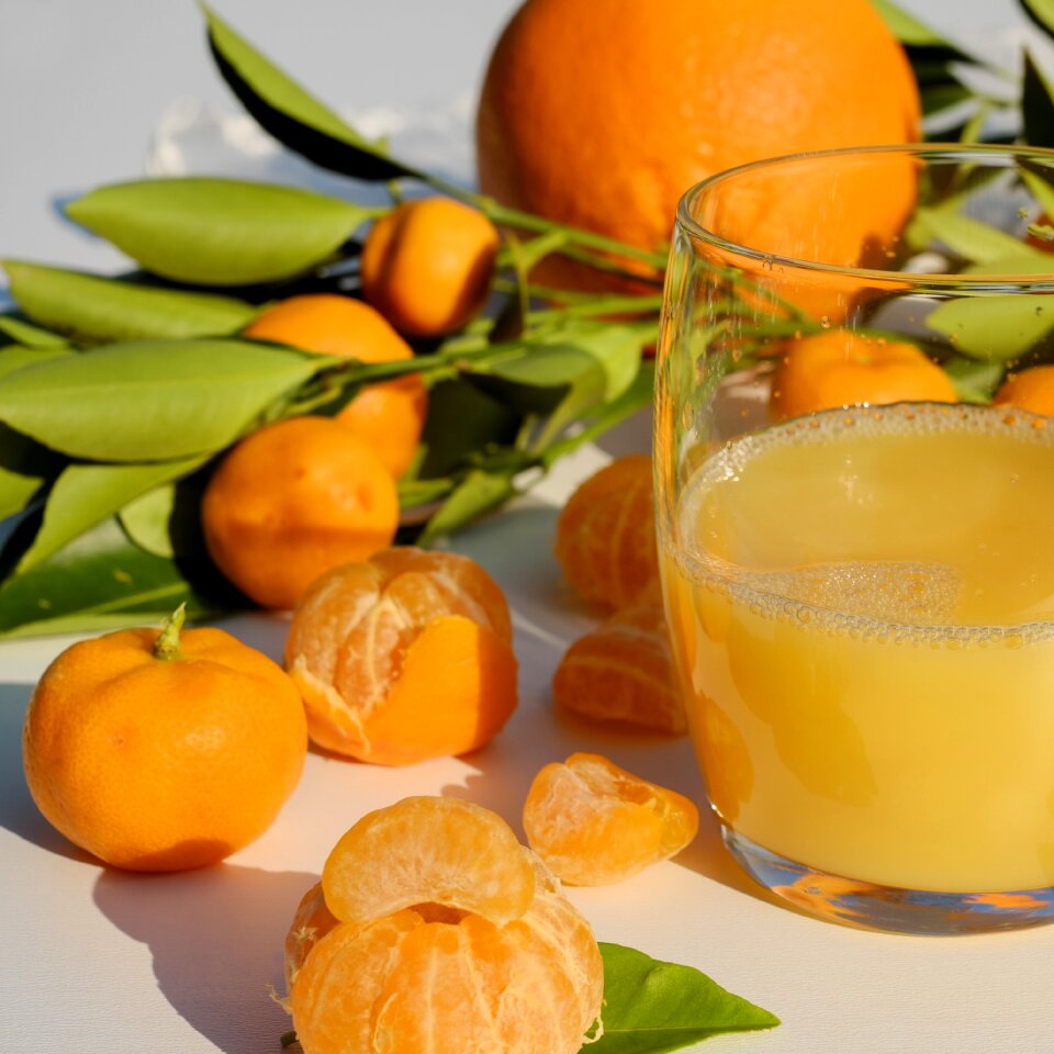 Orange mandarin fruit juice