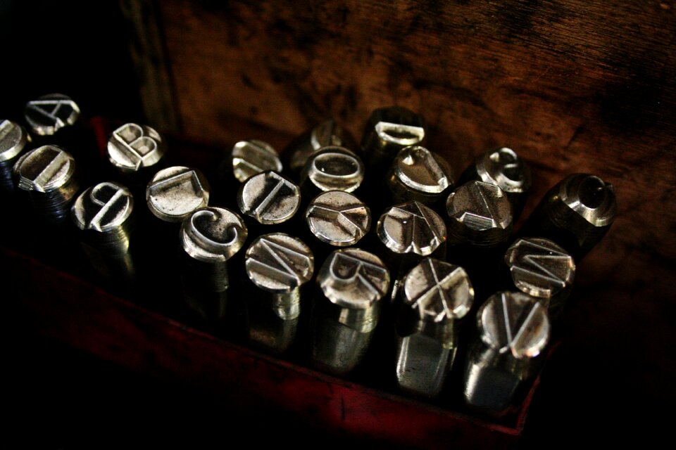 Silver design black letter