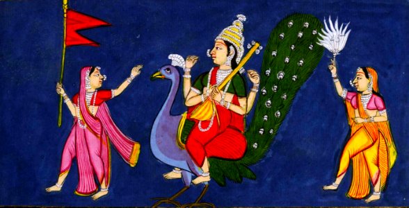1805 CE Sarasvati with peacock painting
