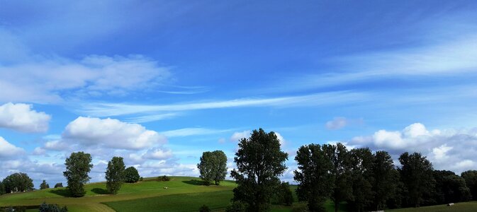 Clouds blue green