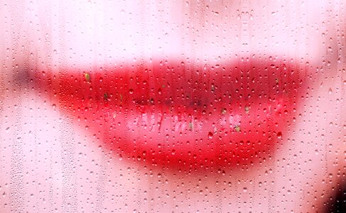 Lipstick kiss mouth drip photo