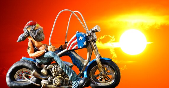 Sunset bike tattooed