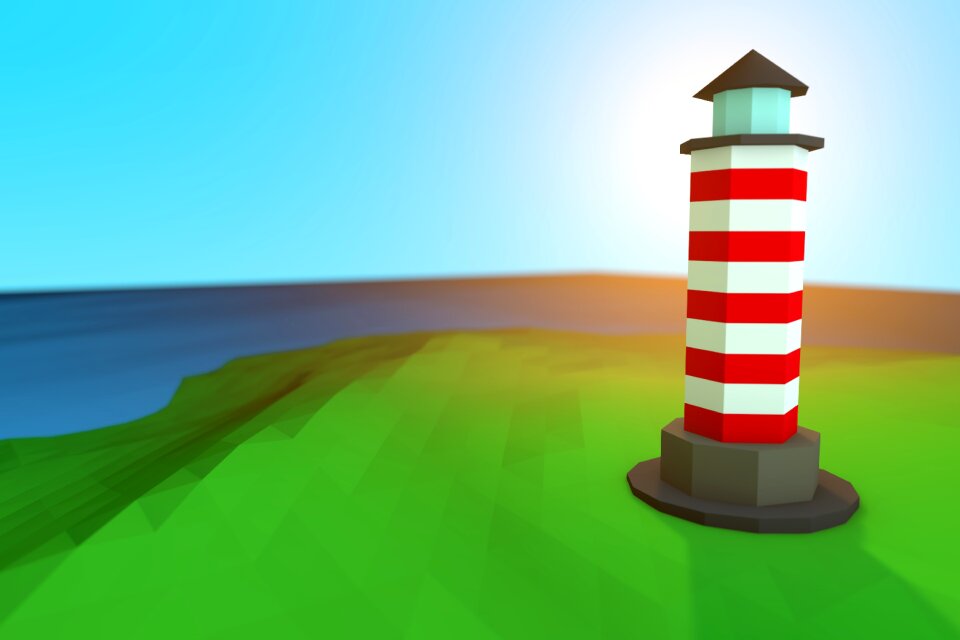 3d lighthouses sea photo
