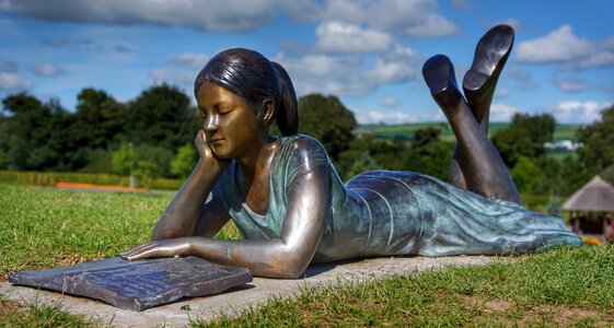 Reading outdoor grass