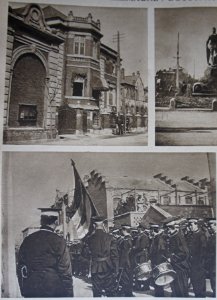 181 8 le batiment de la police allemande les trroupes d'occupation rendent homm au drap chinois