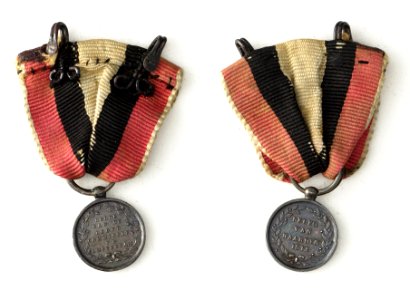 1814, beleg van Naarden. Erepenning voor het deelnemen aan het - (draagpenning, klein model), objectnr PA 1749
