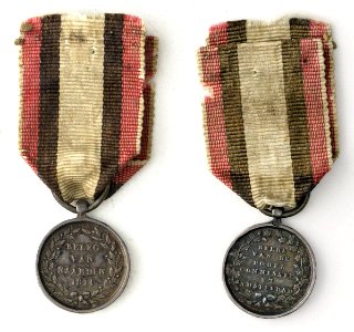 1814, beleg van Naarden. Erepenning voor het deelnemen aan het - (draagpenning, klein model), objectnr PA 1750