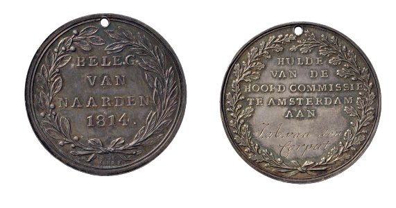1814, Erepenning voor het deelnemen aan het beleg van Naarden, t.n.v. J. A. van den Corput, objectnr PA 1752