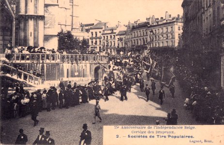 1830 1905, 75º aniversário da independência belga, Cortejo, Arquivo de Villa Maria, Angra do Heroísmo, Açores.