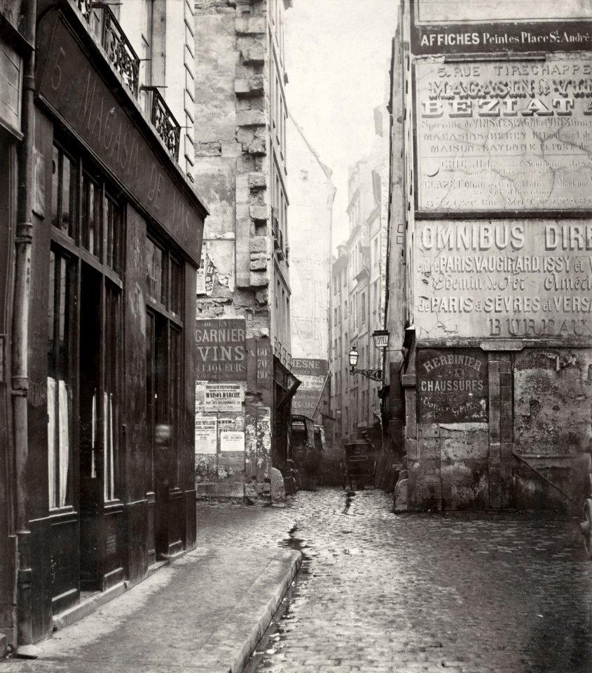 Charles Marville, Rue Tirechape, de la rue de Rivoli, ca. 1853–70