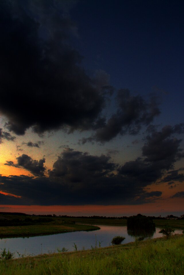 Water red in the evening photo