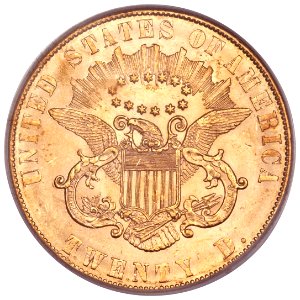 1861 $20 Paquet Double Eagle (rev)