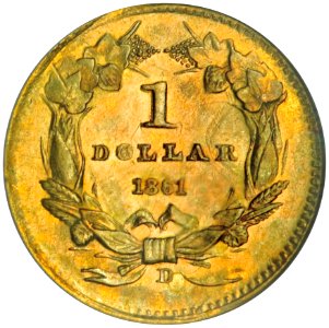 1861-D G$1 (rev) photo