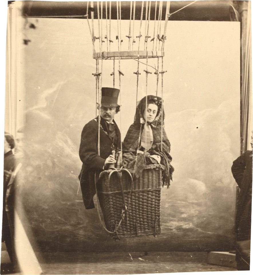 Nadar, Self-Portrait with Wife Ernestine in a Balloon Gondola, c1865
