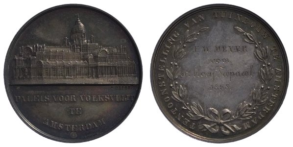 1868, tuinbouwtentoonstelling in het Paleis voor Volksvlijt, prijsp. t.n.v. F.W. Meyer, objectnr PA 2192