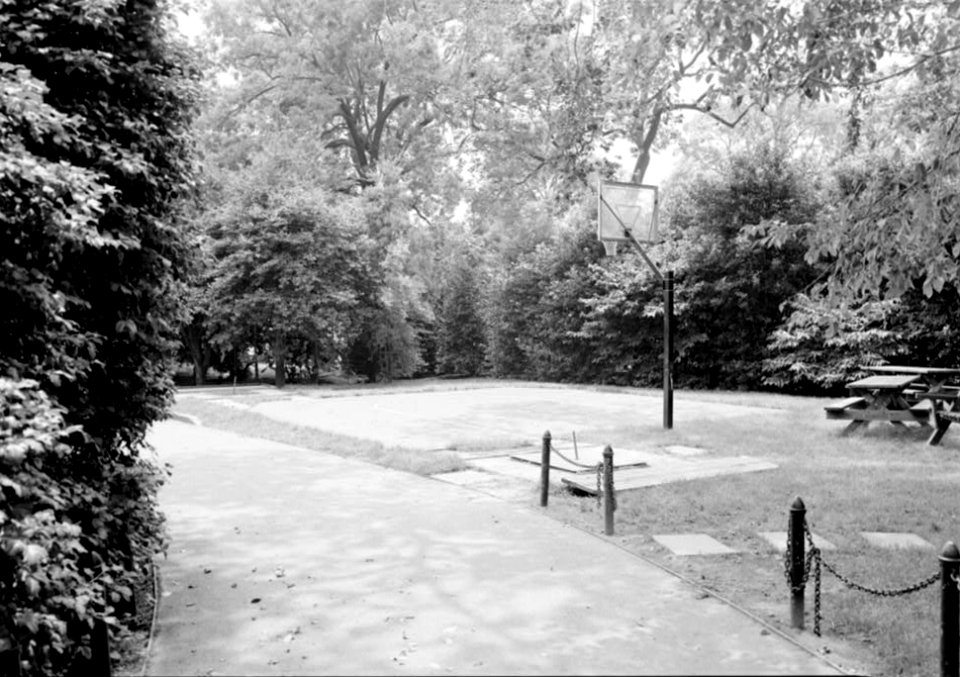 187. South Grounds; View of Basketball Court
