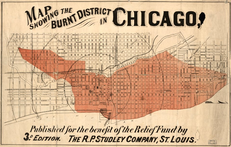 1871 Chicago Map - Burnt District