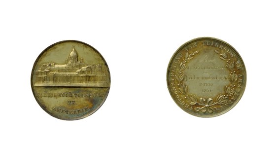 1875, tuinbouw tentoonstelling in het Paleis voor Volksvlijt prijspenning vd - t.n.v. wed. J.T. Hunck & Zn. objectnr PA 1419