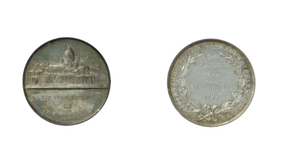 1874, tuinbouw tentoonstelling in het Paleis voor Volksvlijt prijspenning vd - t.n.v wed. J.T. Hunck & Zn. objectnr PA 1418