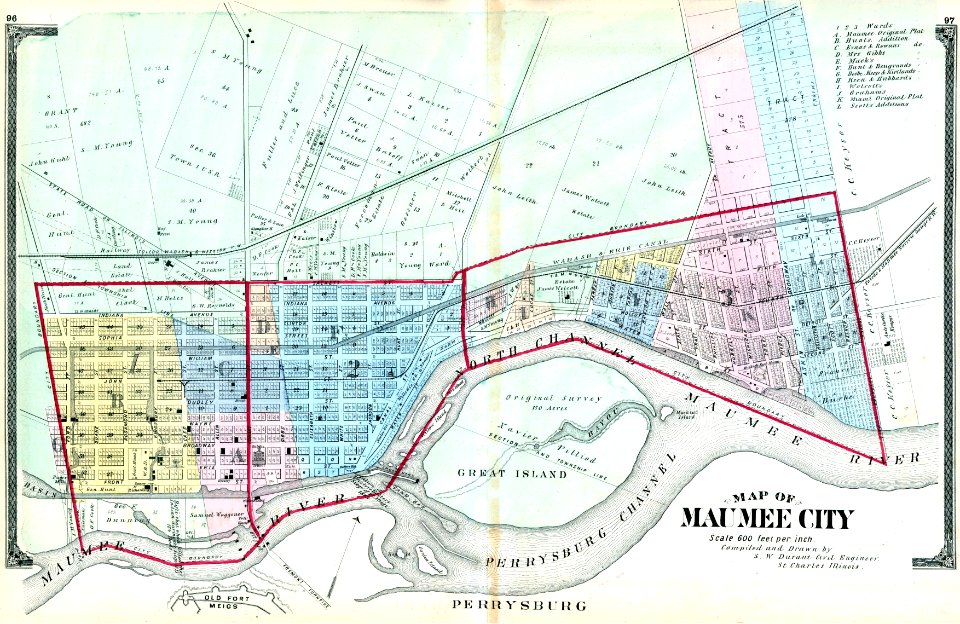 1875 Maumee Ohio map