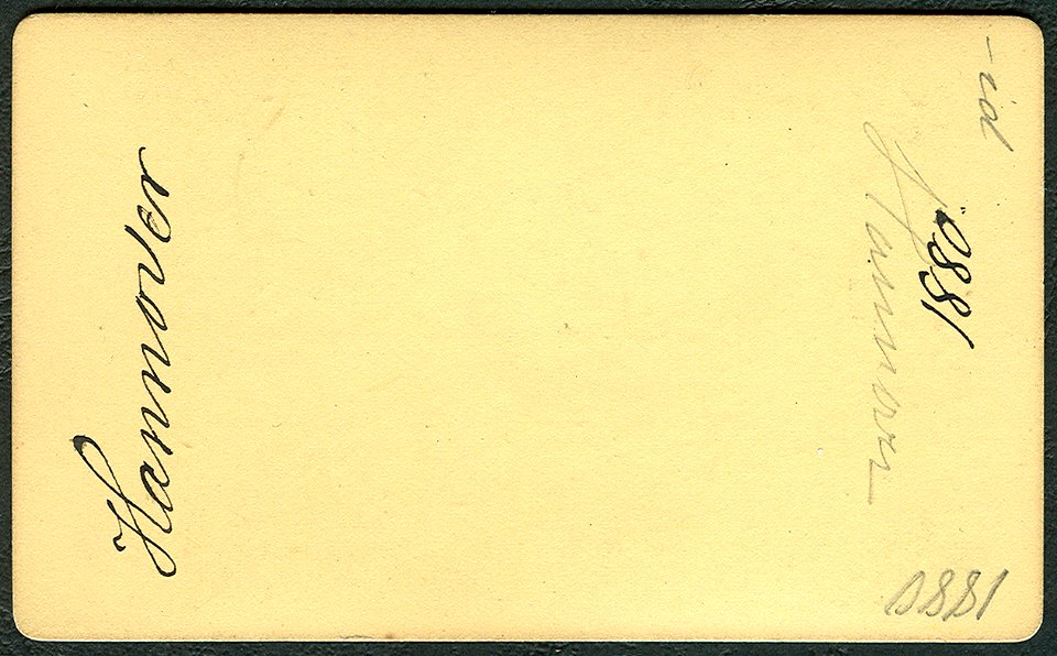 1877 Blick vom Café Robby (später Kröpcke) und Haus Heinemann in Hannover durch die Georgstraße Richtung Steintor, Rückseite CDV
