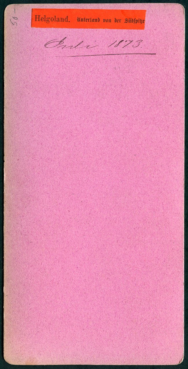 1873-07 Helgoland. Unterland von der Südspitze. Stereoskopie, Revers