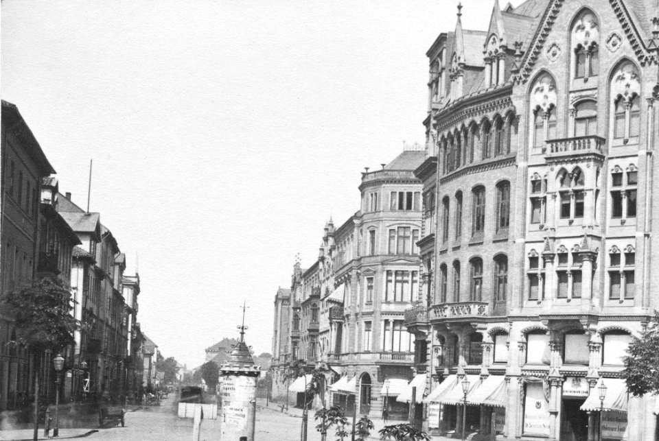 1877 Blick vom Cafe Robby später Kröpcke Richtung Steintor cropped