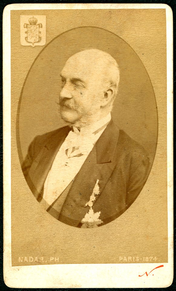 1874 Carte de Visite Georg V., König von Hannover roi de Hanover King of Hanover, Wappen T, Nadar Bildseite