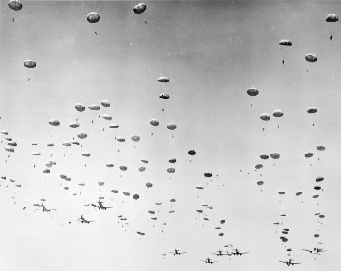 187th RCT jumps fron C-46s Korea 1951