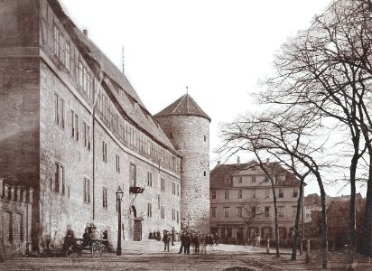 1886 or earlier Altes Zeughaus Beginenturm und Stadtlazarett Am Hohen Ufer Ecke Pferdestraße, Bildarchiv Historisches Museum Hannover
