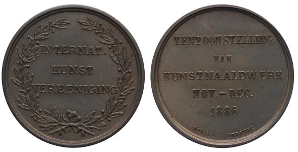 1886, kunstnaaldwerk, tentoonstelling v. -, internationale kunstvereniging, objectnr PB 471