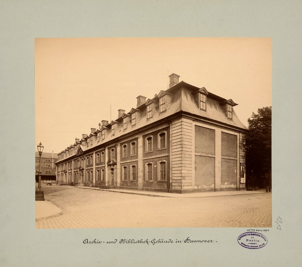 1890 circa Königliches Archiv Hannover, Archivstraße, Am Archive, mit der Brückmühle