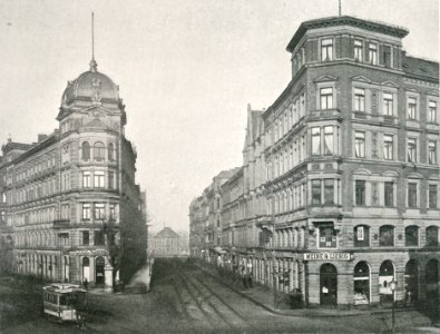 1890 circa Nordmannstraße Kanalstraße 11 Meine & Liebig Georgstraße Pferdebahn Nikolaistft Hannover