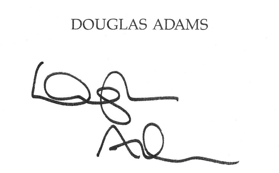 Douglas Adams Unterschrift