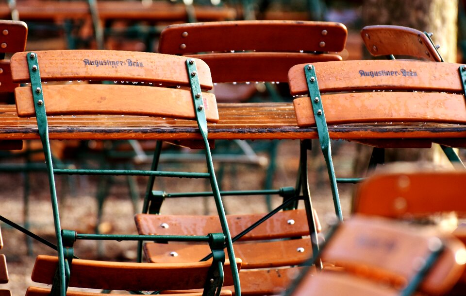 Chairs dining tables out