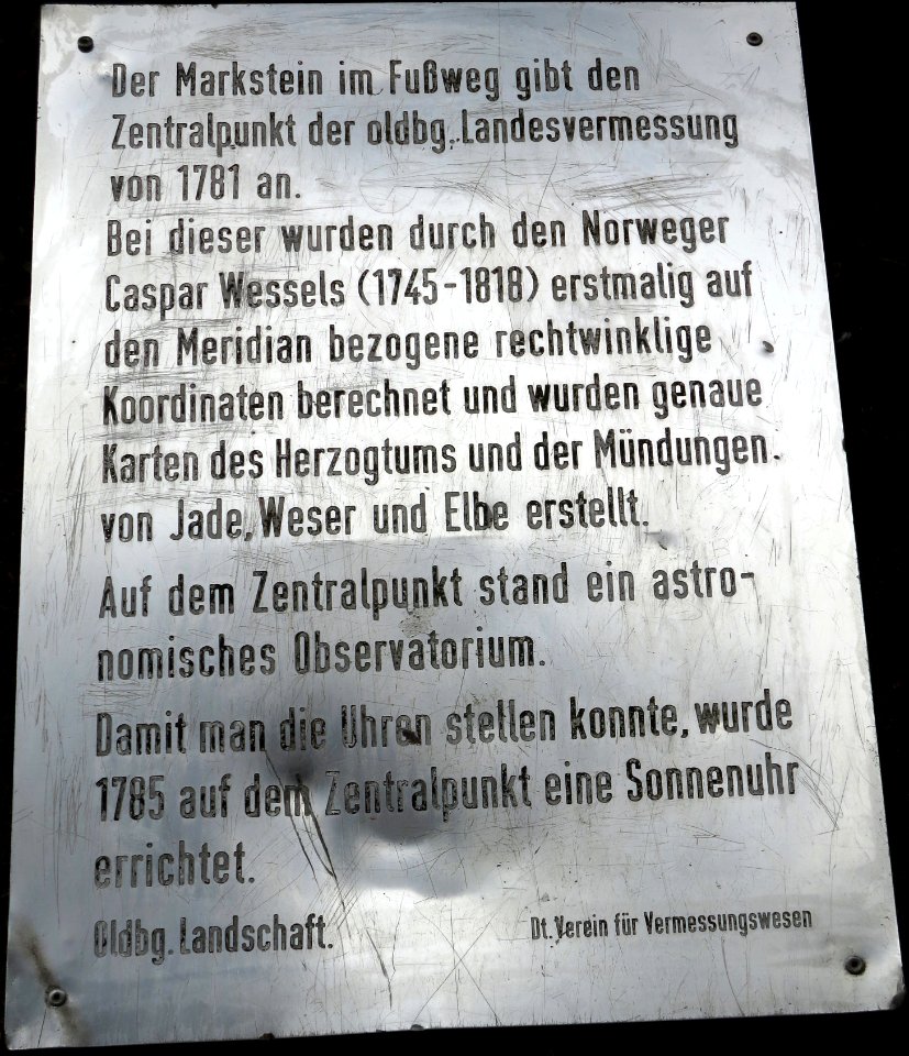 Gedenkplakette für Caspar Wessel